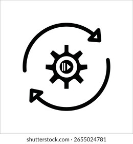 Ícones sólidos de automação. Ilustração de vetor sólido simples