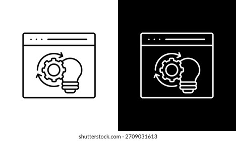 Soluciones de automatización Diseño de conjunto de iconos blancos