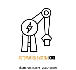automation system icon. industry concept robot arm. editable vector.
