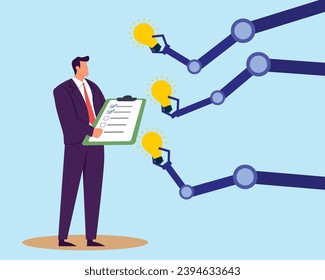 Automation or technology to help development process, Martsch or marketing technology, industry or production factory concept
