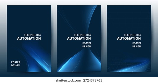 Sistema del cartel de la Tecnología de la automatización, fondos futuristas de la onda digital