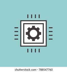 Automation technology process vector line icons