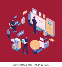 automation testing flat style illustration design