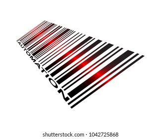 Automation Text And Laser Scanned Barcode Icon
