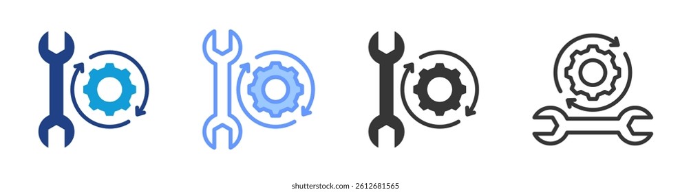Automation tool icon set multiple style collection