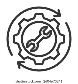 Automation Tool Outline Icon Vector Illustration