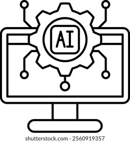 Automation Tools Icon - Line Style - How to use AI Theme