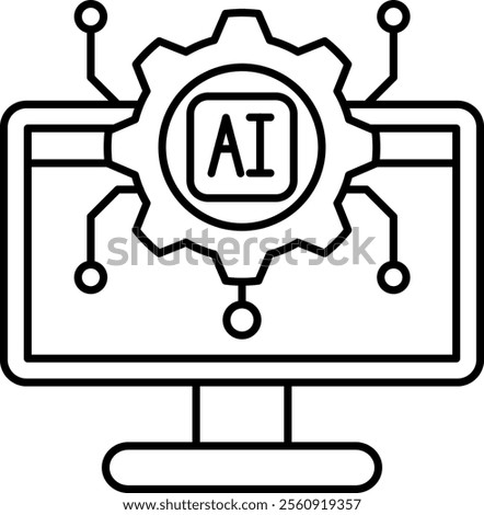 Automation Tools Icon - Line Style - How to use AI Theme