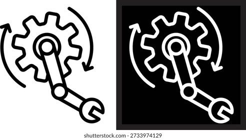 automation Two-tone version in black and white background