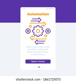 automation vector banner with line icon