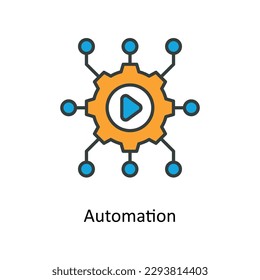 automation Vector   Fill outline Icons. Simple stock illustration stock