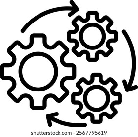 Automation Vector Lineal Icon On White Background.