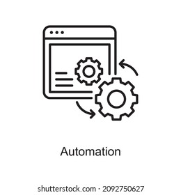 Automation vector Outline Icon Design illustration. Digitalization and Industry Symbol on White background EPS 10 File
