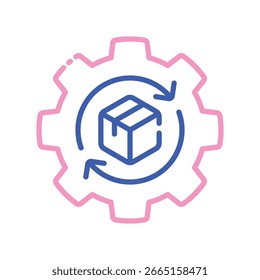 Vetor de automação para processo de fabricação inteligente, ilustração de braço robótico, indústria 4.0 e aumento de produtividade