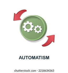 Automatism icon. 3d illustration from human productivity collection. Creative Automatism 3d icon for web design, templates, infographics and more