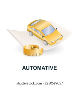 Automative icon. 3d illustration from engineering collection. Creative Automative 3d icon for web design, templates, infographics and more