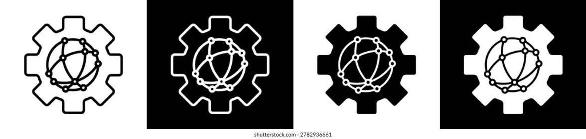 Automaton Icon Black And White Vector Illustration.