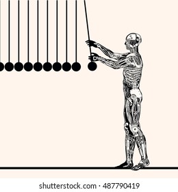 Automaton playing with perpetuum mobile.