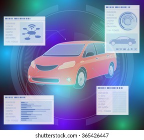 automobile abstract interface, vector illustration