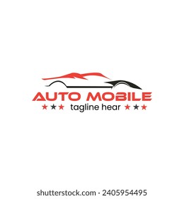 Automobile abstract logo design sports car outline for detailing, garage, wash services car logo vector