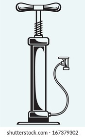 Automobile air-pump isolated on blue background