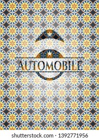 Automobile arabesque style badge. arabic decoration.