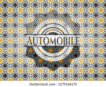 Automobile arabic style emblem. Arabesque decoration.