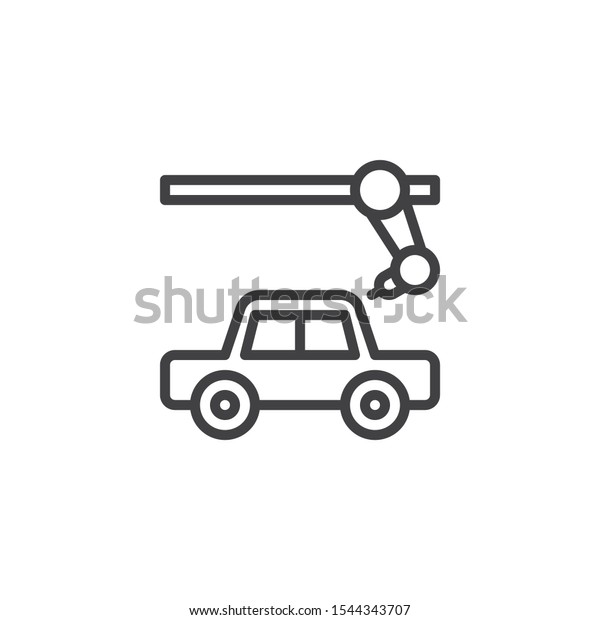 Automobile assembly\
production line icon. linear style sign for mobile concept and web\
design. Car assembly outline vector icon. Symbol, logo\
illustration. Vector\
graphics