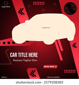 Automobile background of graphic gradient creative social media post. Sale vector art banner. Dark background banner.