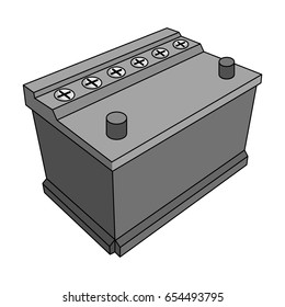 For automobile battery.Car single icon in monochrome style vector symbol stock illustration web.