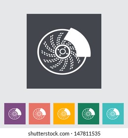 Automobile brakes single flat icon. Vector illustration.