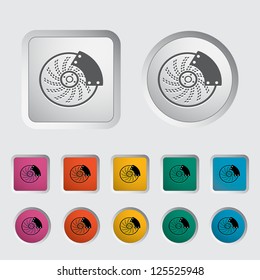 Automobile brakes single icon. Vector illustration.
