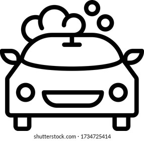 Automobile with Bubble Sud Concept Car cleaning and sanitizing Vector Icon Deisgn, Carwash & Detail Center equipment on white background, Soapy Vehicle Symbol