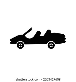 Automobile cabriolet sports car icon | Black Vector illustration |