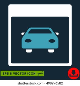 Automobile Car Calendar Page icon. Vector EPS illustration style is flat iconic bicolor symbol, blue and white colors.