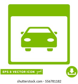 Automobile Car Calendar Page icon. Vector EPS illustration style is flat iconic symbol, eco green color.