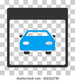 Automobile Car Calendar Page icon. Vector illustration style is flat iconic bicolor symbol, blue and gray colors, transparent background. Designed for web and software interfaces.