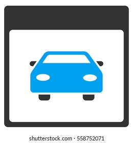 Automobile Car Calendar Page vector toolbar icon. Style is bicolor flat icon symbol, blue and gray colors, white background.