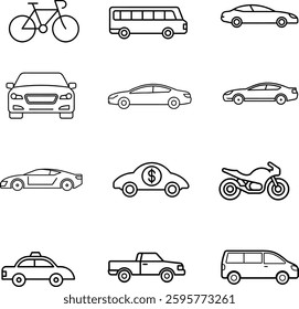 Automobile and car dealer icon set.This is an editable eps vector icon.