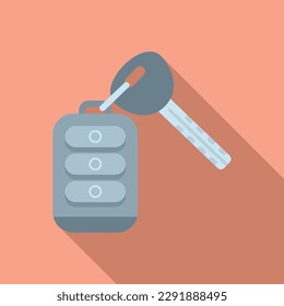 Automobile car key icon flat vector. Smart remote button. Digital system