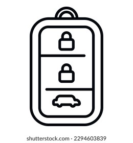 Automobile car key icon outline vector. Smart remote button. Digital system