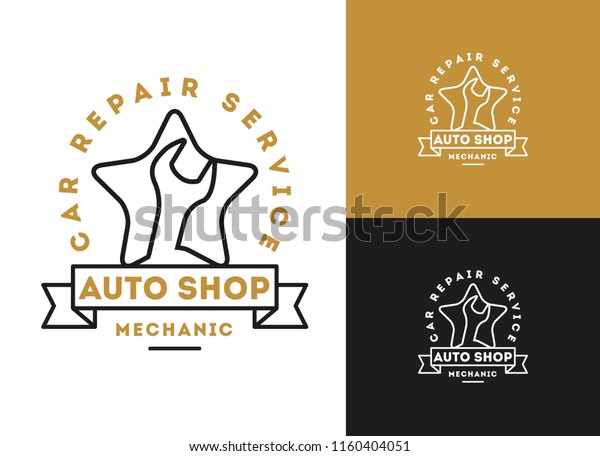 Automobile, car repairing\
service logo design, wrench in gear icon, mechanic tools vector\
illustration.