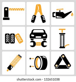 automobile, car service icon set