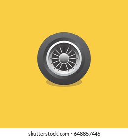 Automobile car wheel vector illustrations. Auto body shop logo, icon.