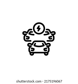 Automobile Cars Charging stations Electric cars Traffic Outline Icon, Logo, and illustration Vector