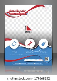 Automobile Center Front Flyer & Poster Template. 