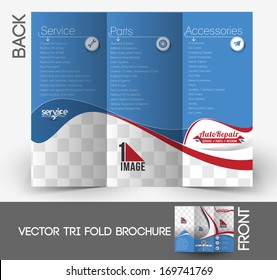 Automobile Center Tri-Fold Mock up & Brochure Design