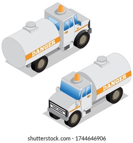 Automobile cistern. Isolated on white background. Isometric. Vector illustration.