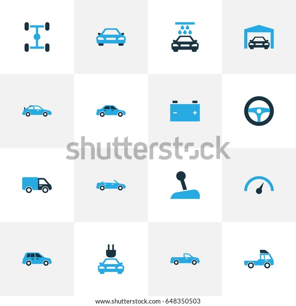 Automobile Colorful Icons Set. Collection Of\
Speedometer, Truck, Lorry And Other Elements. Also Includes Symbols\
Such As Chassis, Auto,\
Battery.
