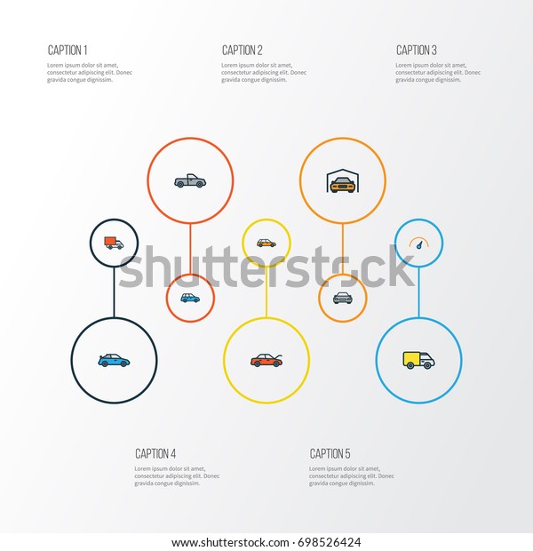 Automobile Colorful Outline Icons\
Set. Collection Of Automobile, Speed, Machine And Other Elements.\
Also Includes Symbols Such As Counter, Garage,\
Automobile.